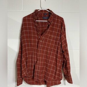 Rust Plaid Button-Up Shirt X-Large